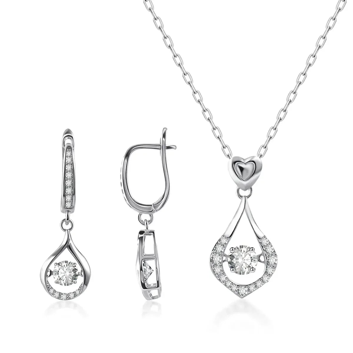 Silver Set: Earrings + Necklace