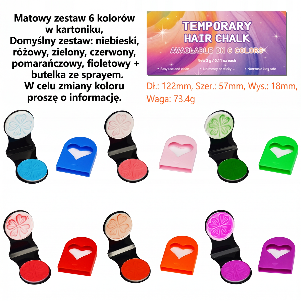 LEFUN® ⭐Wyrazista i trwała kreda koloryzująca do włosów🔥poręczna i łatwa do zmycia – idealna do samodzielnej stylizacji podczas imprez oraz tworzenia zabawnych, kreatywnych fryzur