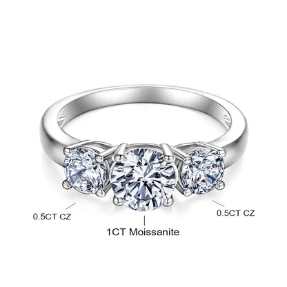 🔥 90% DE DESCUENTO: Juego de anillos apilables "Signature" con moissanita impecable de 1.5 quilates, color D, corte preciso Corazones y Flechas, apto para viajes, en plata 925 chapada en oro de 14K
