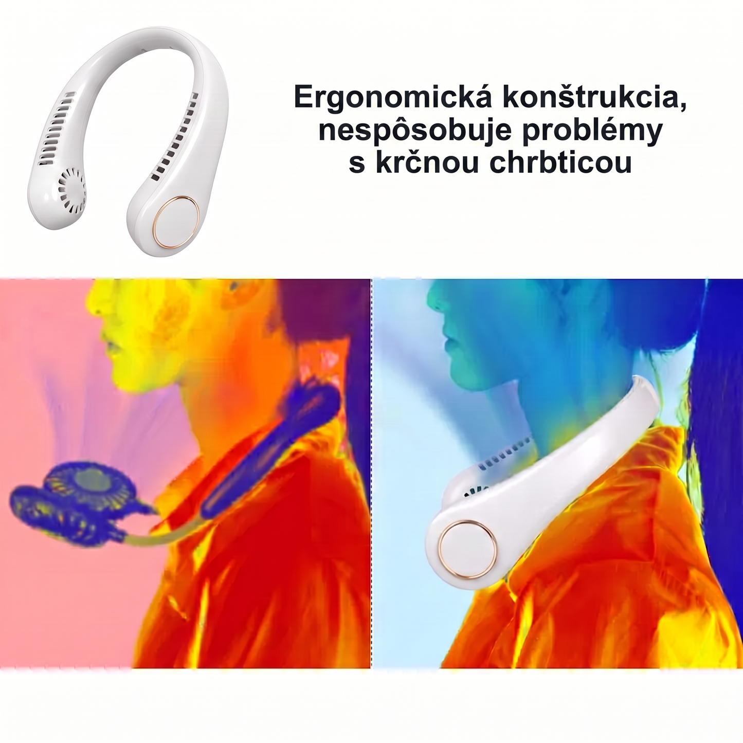 PKNEW®❄️ Prenosný ventilátor na krk🍇, bezlopatkový osobný ventilátor, chladenie typu hands-free na vonkajšie použitie a do kancelárie