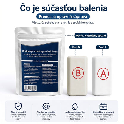 PKNEW®  Oceľou vystužený epoxidový opravný tmel — Univerzálne lepidlo na kov, drevo a plast🍅