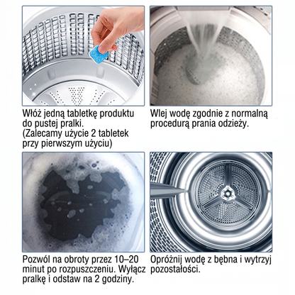 PKNEW®🫧Tabletki do czyszczenia pralki 🍇 – Pomagają skutecznie usuwać osady, pozostałości detergentów i nieprzyjemne zapachy bez konieczności skomplikowanego demontażu 💙