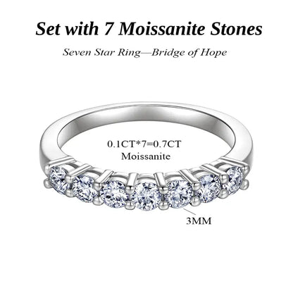 🔥 90% DE DESCUENTO: Juego de anillos apilables "Signature" con moissanita impecable de 1.5 quilates, color D, corte preciso Corazones y Flechas, apto para viajes, en plata 925 chapada en oro de 14K