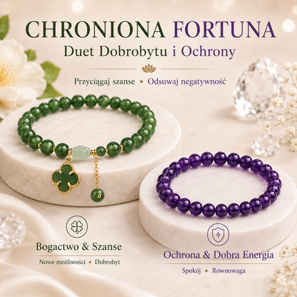 ✨ Kryształowa Bransoletka Szczęścia — Bogactwo • Miłość • Ochrona🍇