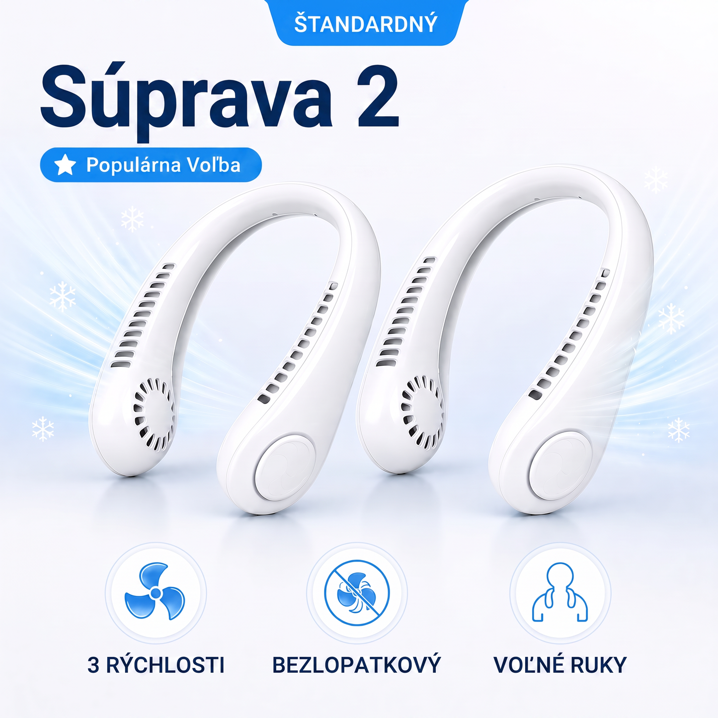 PKNEW®❄️ Prenosný ventilátor na krk🍇, bezlopatkový osobný ventilátor, chladenie typu hands-free na vonkajšie použitie a do kancelárie