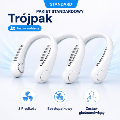 PKNEW®❄️ Prenosný ventilátor na krk🍇, bezlopatkový osobný ventilátor, chladenie typu hands-free na vonkajšie použitie a do kancelárie