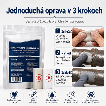PKNEW®  Oceľou vystužený epoxidový opravný tmel — Univerzálne lepidlo na kov, drevo a plast🍅