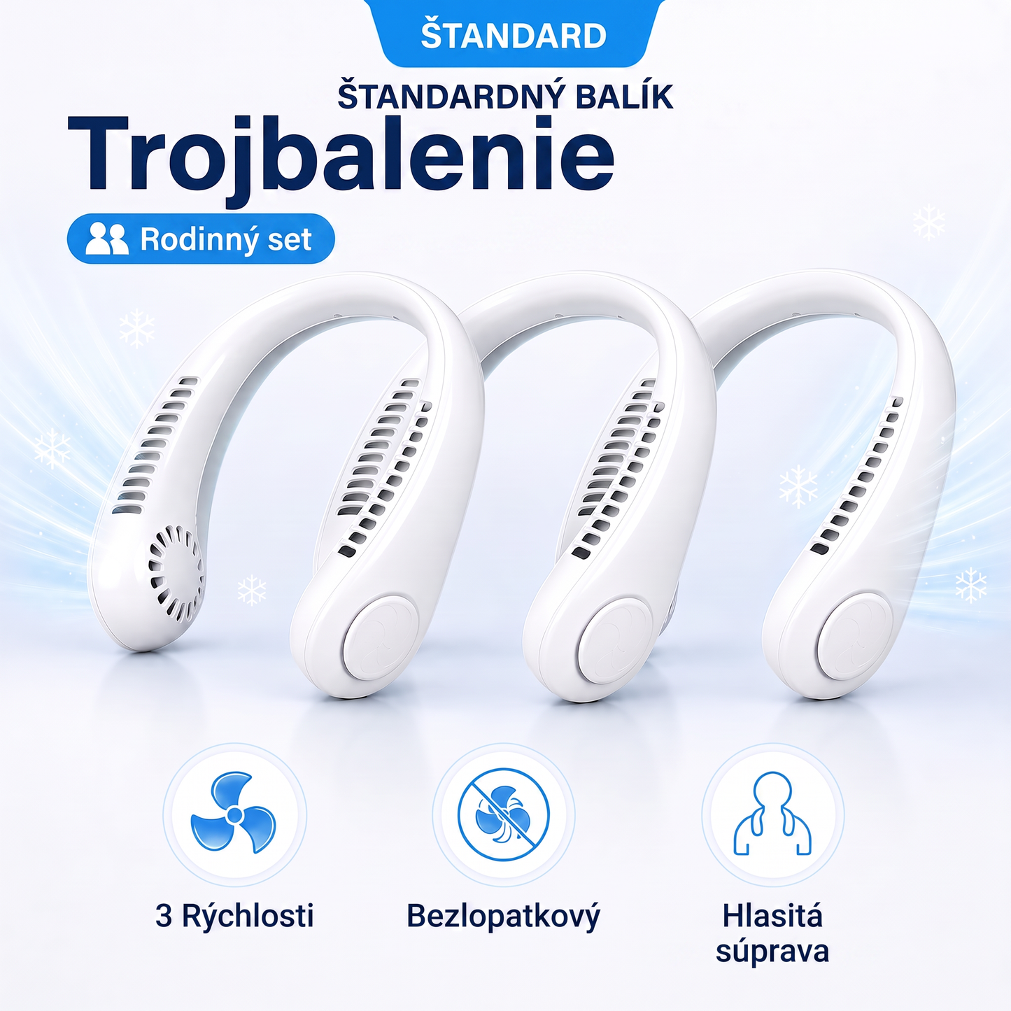 PKNEW®❄️ Prenosný ventilátor na krk🍇, bezlopatkový osobný ventilátor, chladenie typu hands-free na vonkajšie použitie a do kancelárie