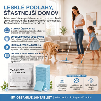 PKNEW® Tablety na podlahy – Univerzálny čistič na drevo, laminát, dlažbu a steny v karavanoch. S antibakteriálnym účinkom.😾