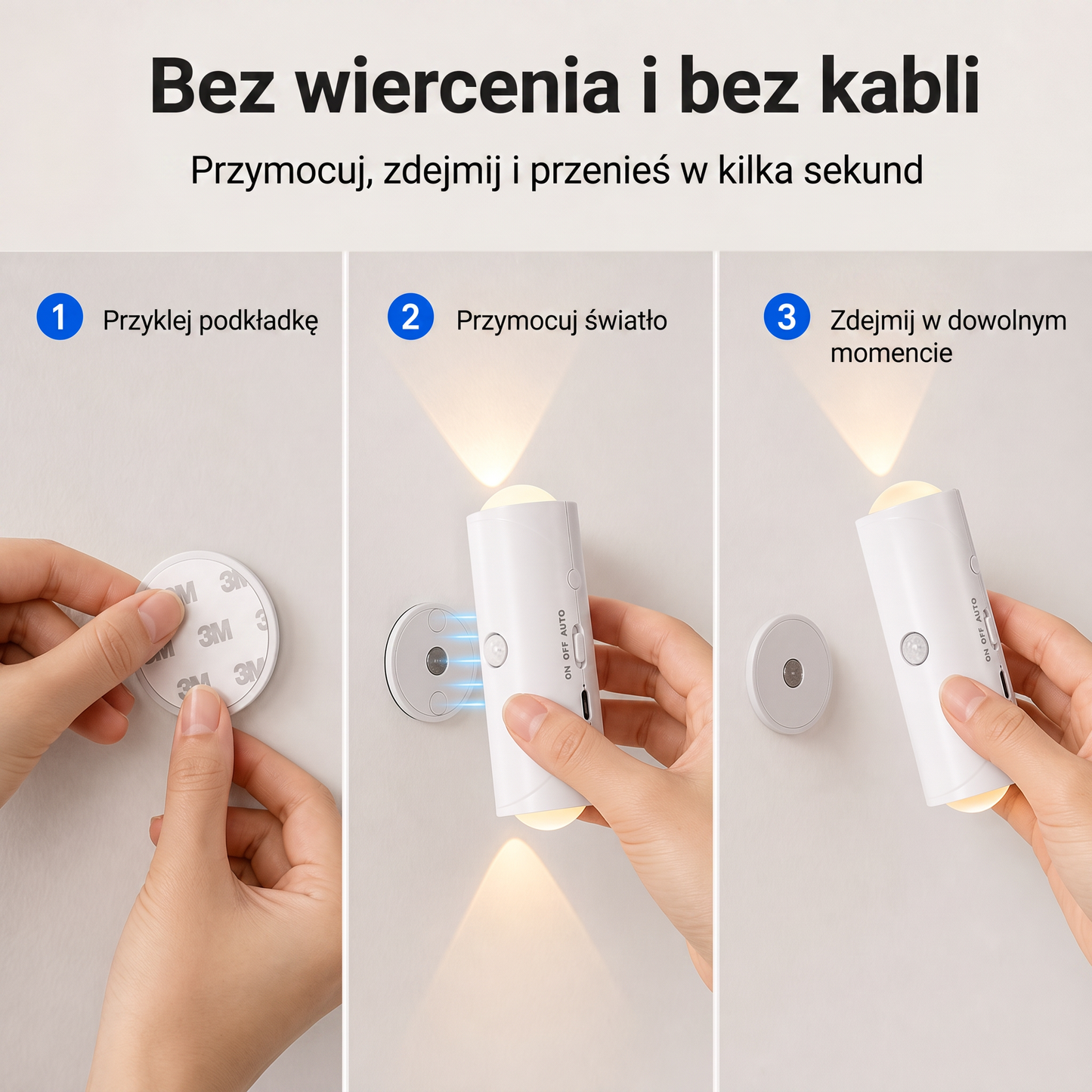 PKNEW® 🍇Inteligentna, dwukierunkowa lampka nocna RGB z czujnikiem ruchu 🌈 – automatyczne oświetlenie, montaż magnetyczny bez wiercenia i ładowanie przez USB-C; idealna do sypialni, przedpokoju i na schody ✨