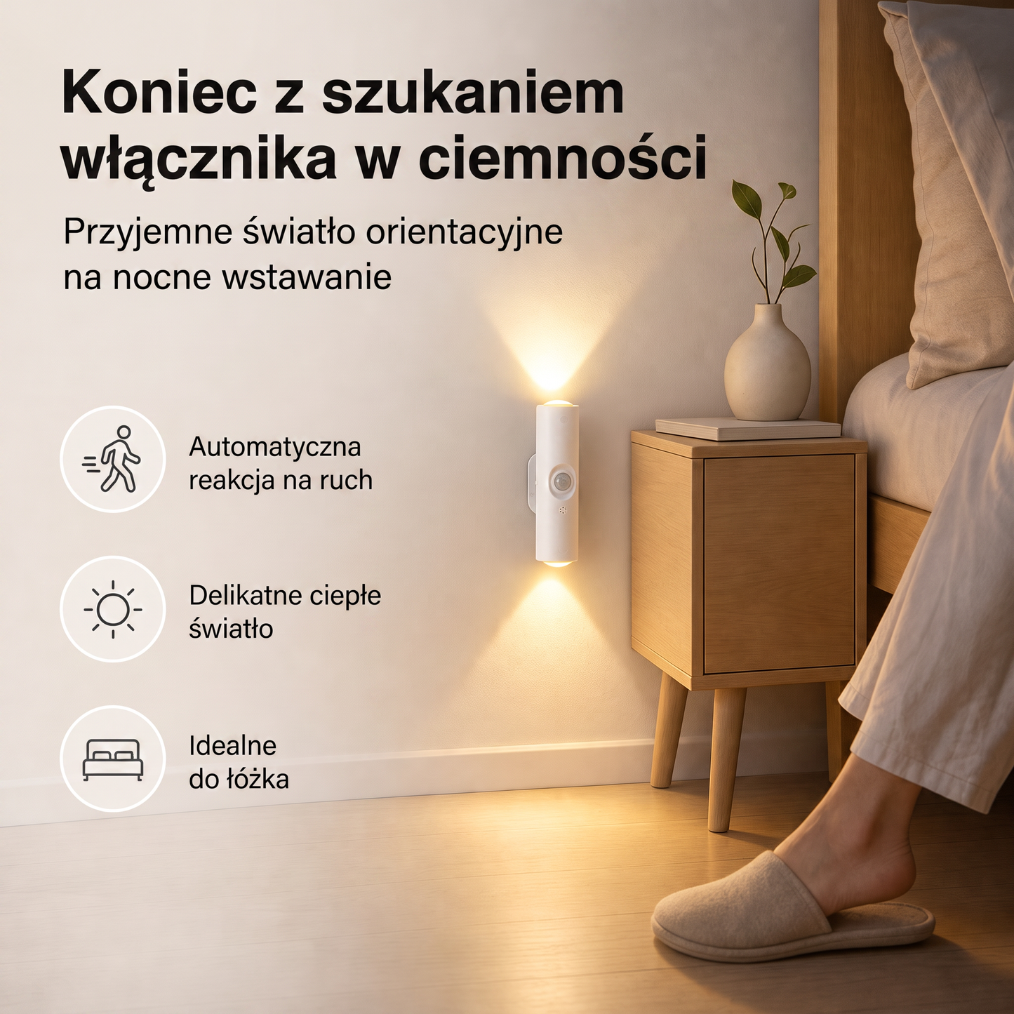 PKNEW® 🍇Inteligentna, dwukierunkowa lampka nocna RGB z czujnikiem ruchu 🌈 – automatyczne oświetlenie, montaż magnetyczny bez wiercenia i ładowanie przez USB-C; idealna do sypialni, przedpokoju i na schody ✨