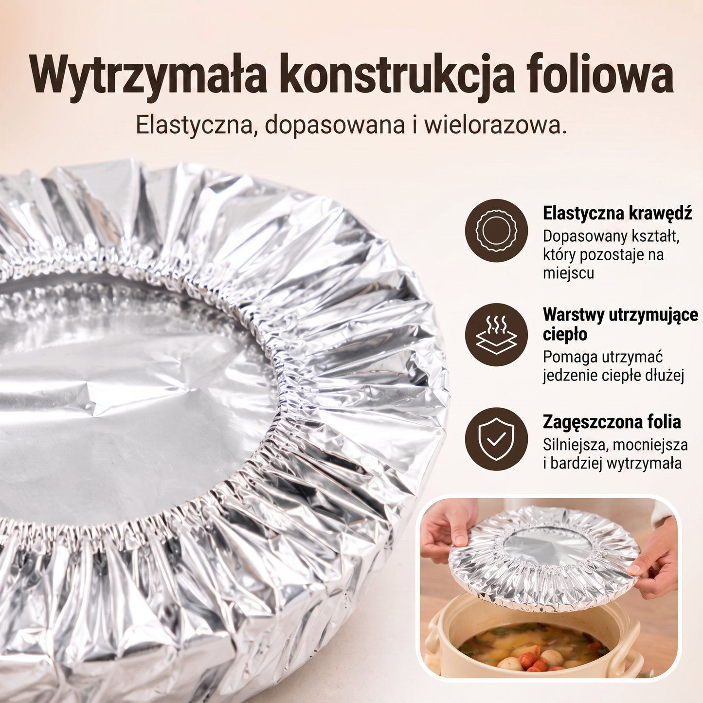 PKNEW® Składana aluminiowa osłona na żywność 🍇 | Utrzymuje ciepło i świeżość potraw oraz chroni przed muszkami owocówkami 🔥