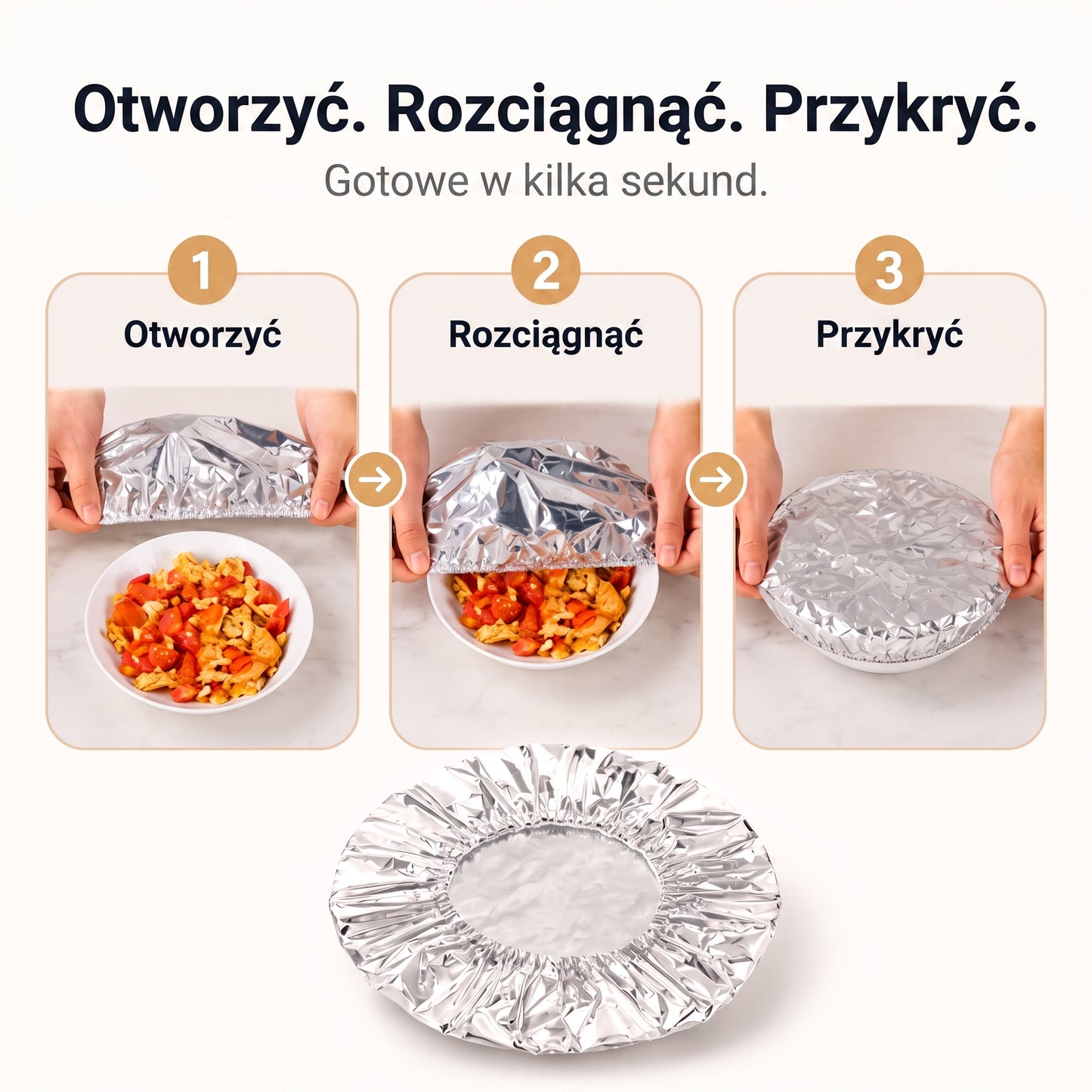 PKNEW® Składana aluminiowa osłona na żywność 🍇 | Utrzymuje ciepło i świeżość potraw oraz chroni przed muszkami owocówkami 🔥