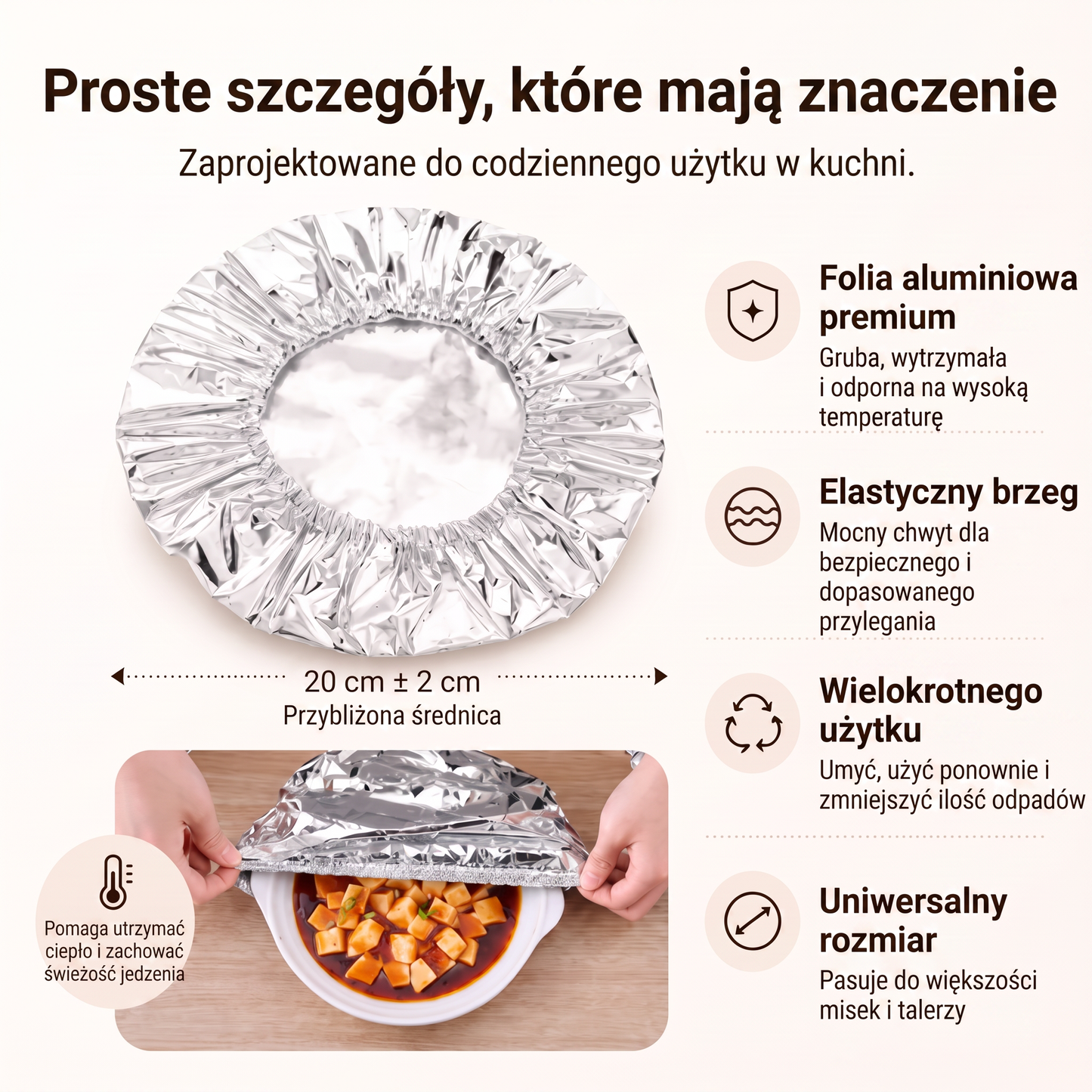 PKNEW® Składana aluminiowa osłona na żywność 🍇 | Utrzymuje ciepło i świeżość potraw oraz chroni przed muszkami owocówkami 🔥
