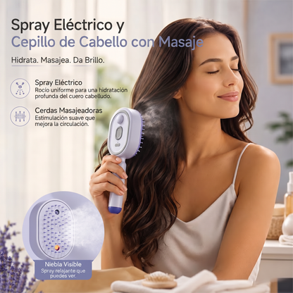 𝐃𝐞𝒗𝒂𝒓𝐞𝐨𝐧® 🍇 Cepillo Eléctrico 3 en 1 con Cojín de Aire,🥳 Masaje, Spray de Niebla, Función de Vapor Autolimpiante y para Aceites Esenciales, Cepillo Recargable para Masaje Capilar