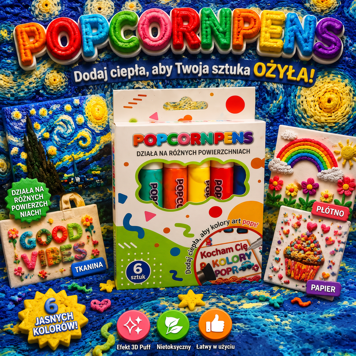 Dzisiaj z rabatem 50% 🔥 | Pisak PKNEW® do tworzenia wypukłych rysunków 3D 🍇 – zamień zwykłe rysunki w niesamowite kreacje 3D 🎨