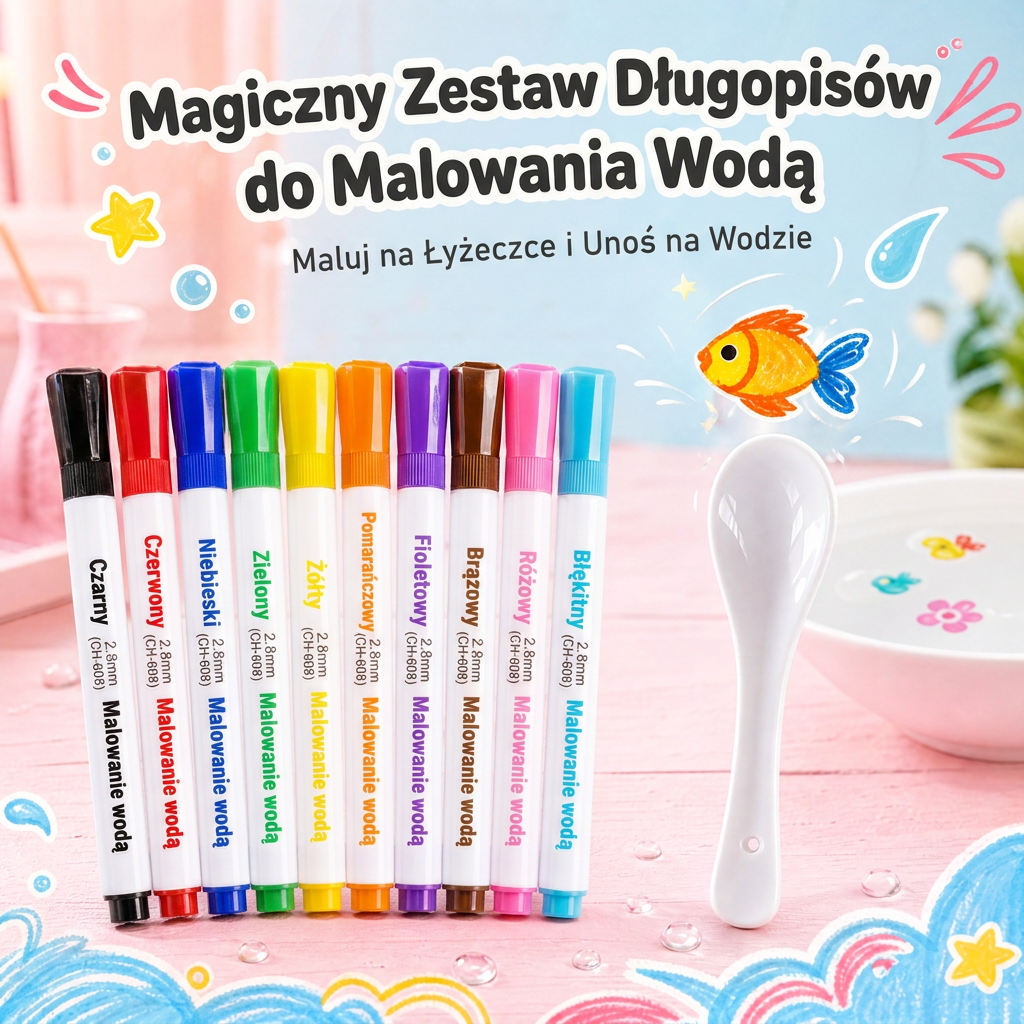 LEFUN® 🪄 MAGICZNE PŁYWAJĄCE PISAKI DLA DZIECI ✨ – Twórz rysunki, które ożywają w wodzie, i zamień rysowanie w magiczną zabawę.