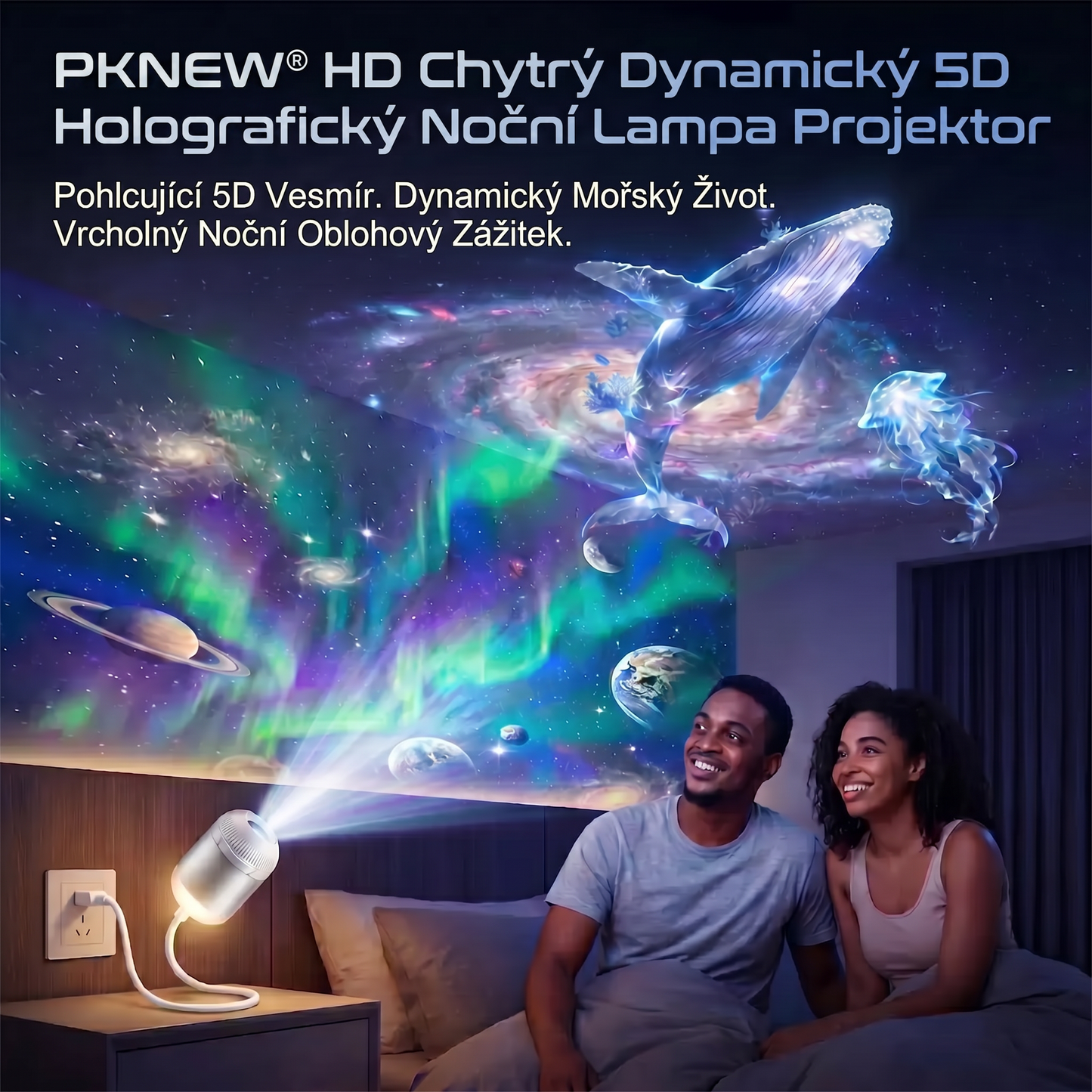 PKNEW® 🍇NEXT-GEN SMART PROJECTION HD Inteligentní dynamický 5D holografický noční projektor 💫