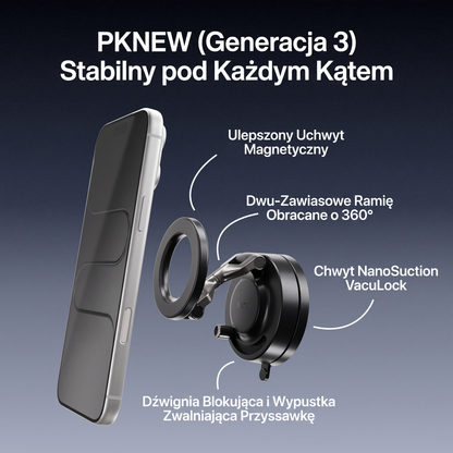 PKNEW® 🌳Metalowy uchwyt Gen 3 – 📱 więcej niż do auta.