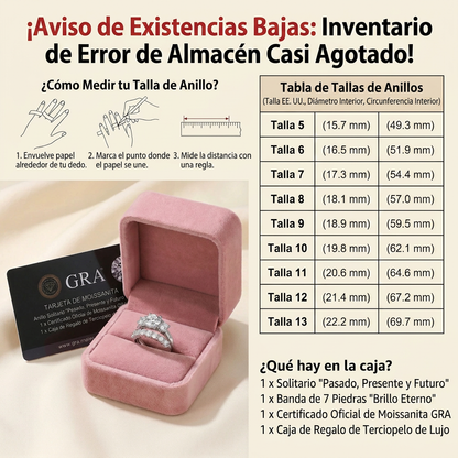 🔥 90% DE DESCUENTO: Juego de anillos apilables con 💎moissanita impecable de 1.5 quilates, color D, corte preciso Corazones y Flechas, apto para viajes, en plata 925 chapada en oro de 14K