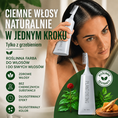🌿 Ziołowy grzebień koloryzujący do włosów Vitalisys® 🍇– prostszy sposób na ciemniejsze, zadbane włosy 🖤