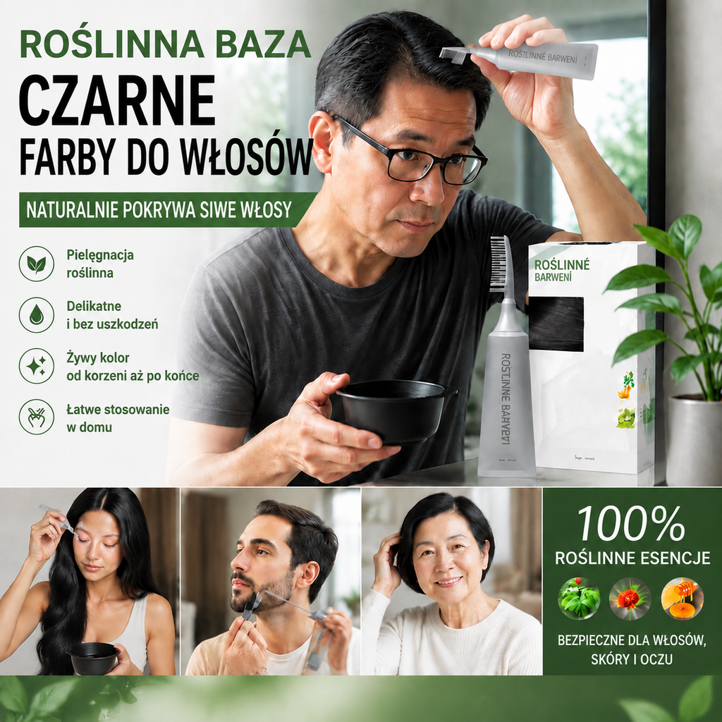 🌿 Ziołowy grzebień koloryzujący do włosów Vitalisys® 🍇– prostszy sposób na ciemniejsze, zadbane włosy 🖤