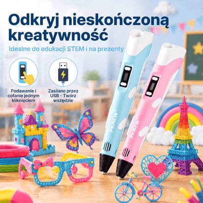 70% SLEVA DNES🎃PKNEW® 3D tiskové pero pro děti – bezpečné pro nízké teploty, netoxické a ekologické vlákno, podněcuje kreativitu