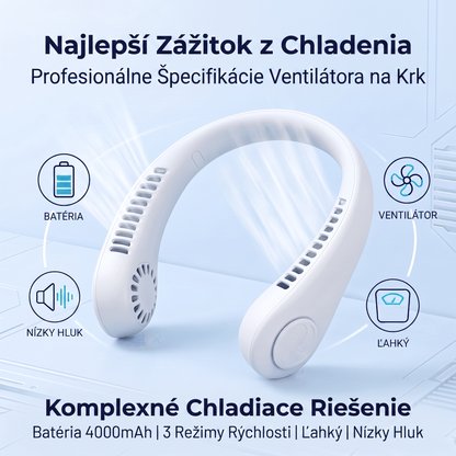 PKNEW®❄️ Prenosný ventilátor na krk🍇, bezlopatkový osobný ventilátor, chladenie typu hands-free na vonkajšie použitie a do kancelárie