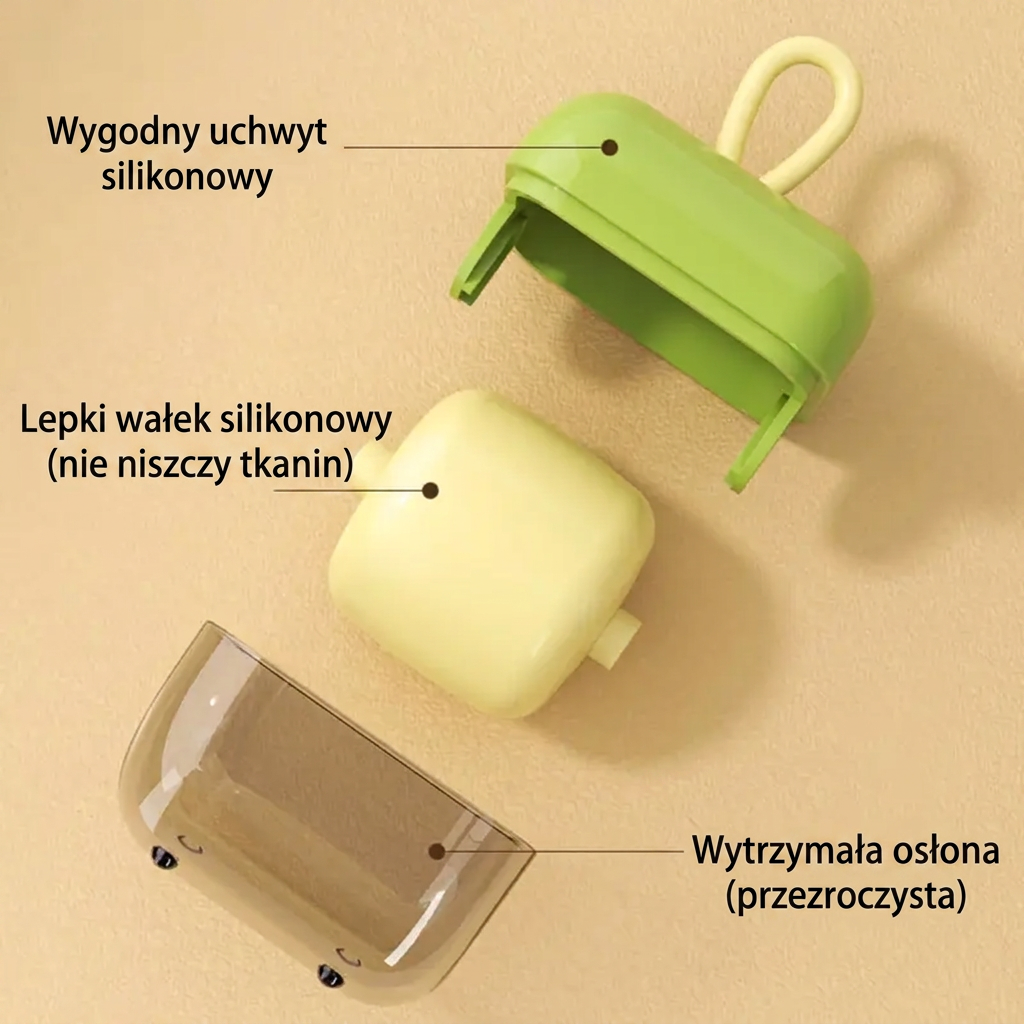 PKNEW® Mini rolka do ubrań, przyrząd do usuwania kłaczków i sierści wielokrotnego użytku, zmywalna rolka, przenośny produkt do usuwania sierści zwierząt – do ubrań, w podróży i do użytku domowego 🥼