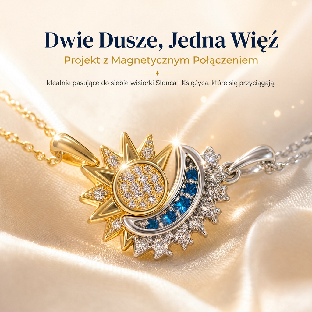 🔥Magnetyczny zestaw biżuterii Słońce i Księżyc – Dwie dusze, jedna więź☀️🌙
