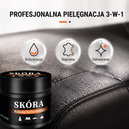 PKNEW®🎨 Intenzív Bőr Színhelyreállító Balzsam✨ – Felfrissíti a kifakult megjelenést, egységesíti a színt és segít elfedni a cipők, ülések, kézitáskák és autósülések karcolásait 💕