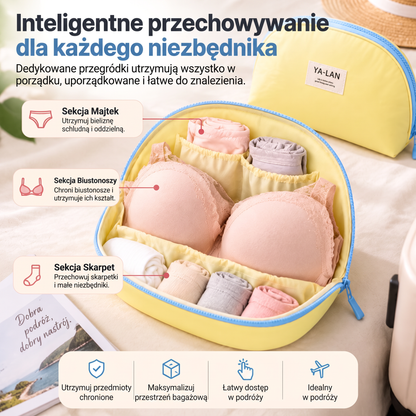 ⚡ OSTATNI DZIEŃ · 49% ZNIŻKI – ✨ Podróżna torba do przechowywania bielizny – Biustonosze majtki i skarpetki uporządkowane wszędzie 💎