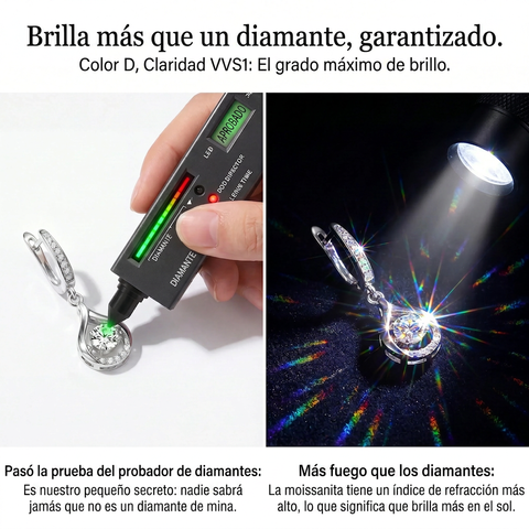 🔥🔥 30% DE DESCUENTO HOY: Pendientes de moissanita "Dancing" de 1 quilate – La comodidad y el brillo en plata S925 que te mereces 💎