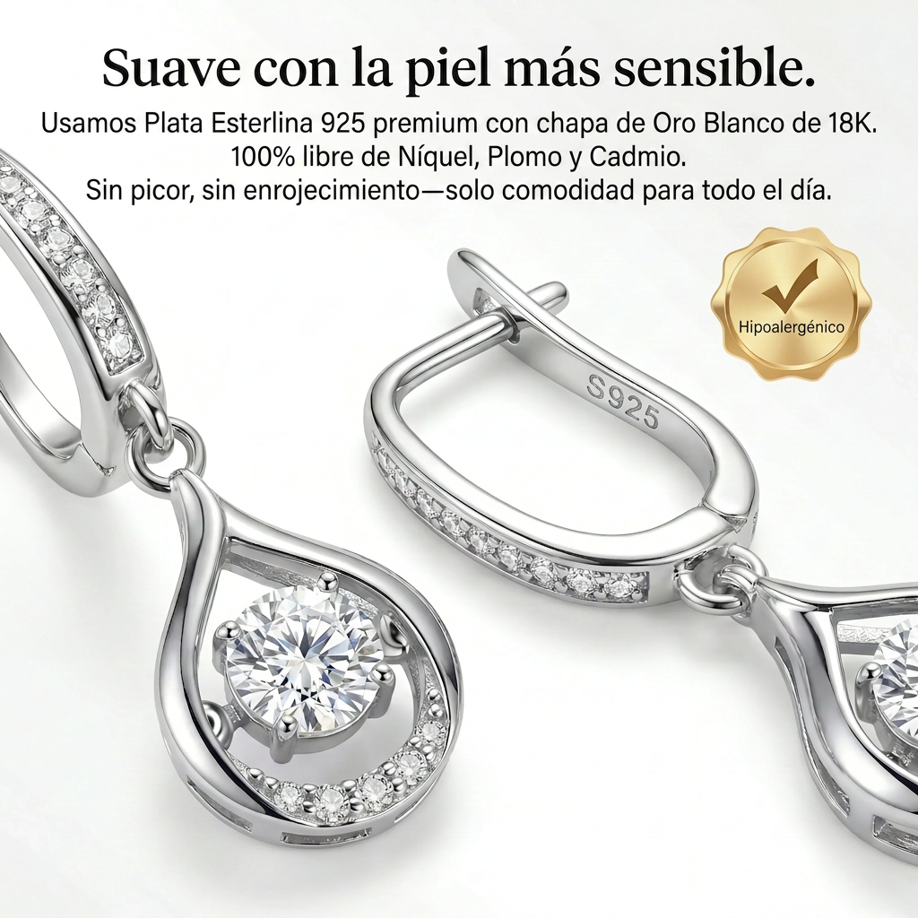 🔥🔥 30% DE DESCUENTO HOY: Pendientes de moissanita "Dancing" de 1 quilate – La comodidad y el brillo en plata S925 que te mereces 💎