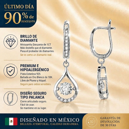 🔥🔥 30% DE DESCUENTO HOY: Pendientes de moissanita "Dancing" de 1 quilate – La comodidad y el brillo en plata S925 que te mereces 💎