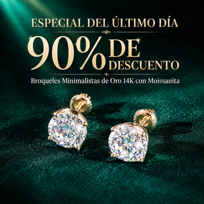 Pendientes de botón solitario de cuatro garras chapados en oro de 14K con moissanita cultivada en laboratorio y plata de ley S925. Oferta especial de último día: ¡Ahorra un enorme 90%! 🔥