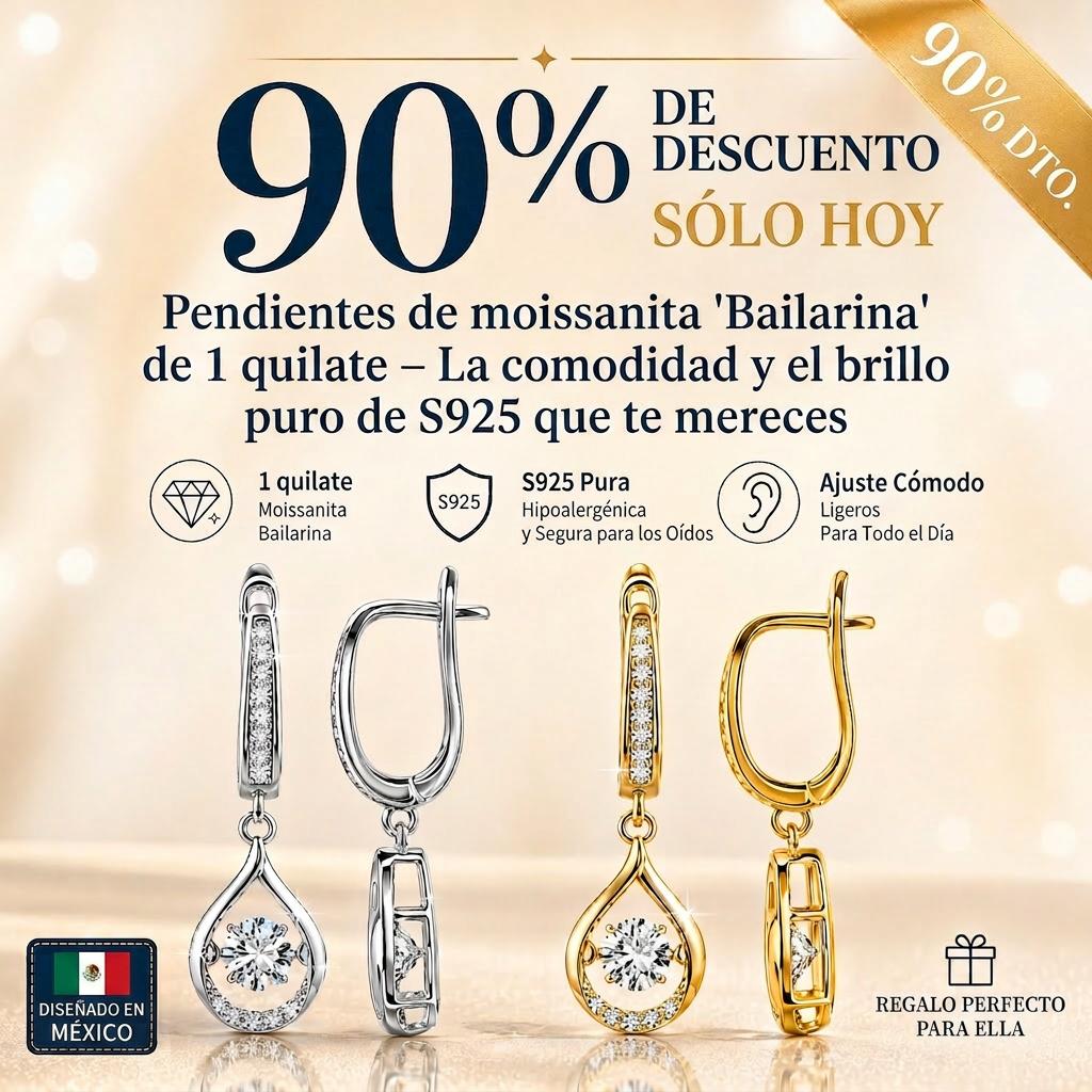 🔥🔥 30% DE DESCUENTO HOY: Pendientes de moissanita "Dancing" de 1 quilate – La comodidad y el brillo en plata S925 que te mereces 💎