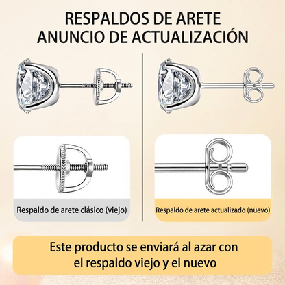 Pendientes de botón solitario de cuatro garras chapados en oro de 14K con moissanita cultivada en laboratorio y plata de ley S925. Oferta especial de último día: ¡Ahorra un enorme 90%! 🔥
