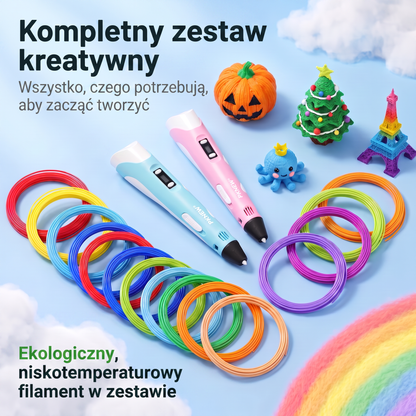 70% SLEVA DNES🎃PKNEW® 3D tiskové pero pro děti – bezpečné pro nízké teploty, netoxické a ekologické vlákno, podněcuje kreativitu