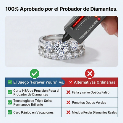 🔥 90% DE DESCUENTO: Juego de anillos apilables con 💎moissanita impecable de 1.5 quilates, color D, corte preciso Corazones y Flechas, apto para viajes, en plata 925 chapada en oro de 14K