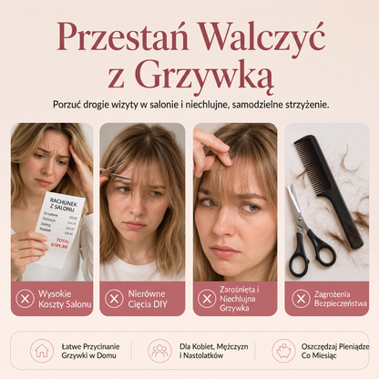 PKNEW®✂️ Zadbaj o fryzurę 🍇 4-funkcyjny grzebień do przycinania i cieniowania włosów – łatwe strzyżenie grzywki, modelowanie i stylizacja w domu 🎁