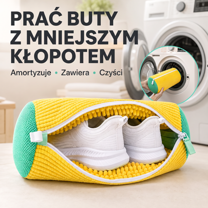 PKNEW®🍈 Worek do prania butów 360° z mikrofibry szenilowej👟 – delikatniejsze pranie bez szorowania ręcznego, z ukrytym zamkiem błyskawicznym; idealny do sneakersów, butów sportowych i dziecięcych 💕