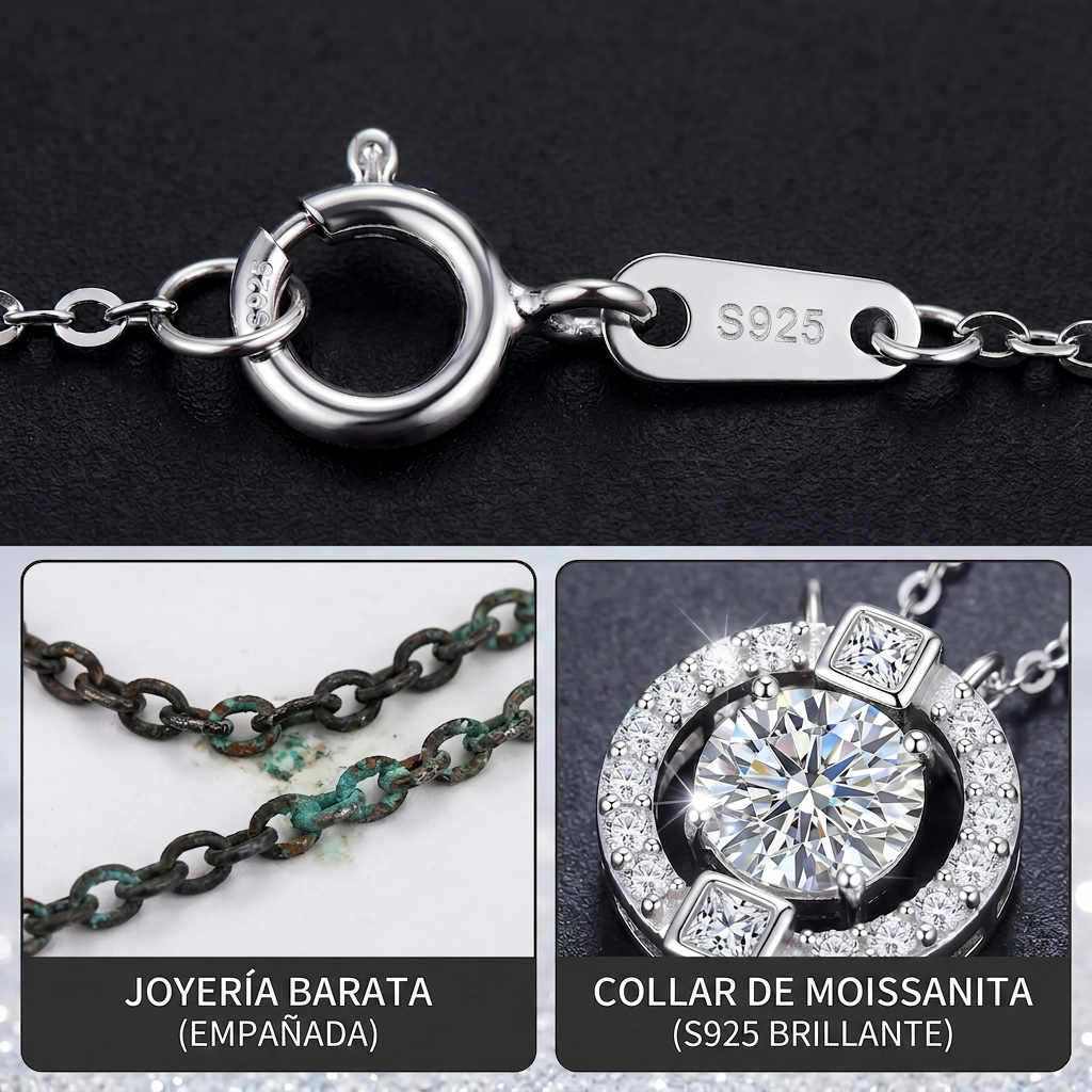 Lujo que puedes sentir — Collar 'Corazón Latiente' de Moissanita de 1CT con brillo de nivel diamante 💎