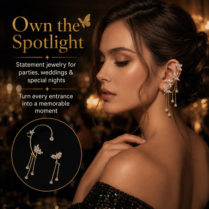 Ear Cuff de Mariposa Premium 🦋 — Hipoalergénico, Libre de Níquel y Plomo | Diseño de Clip Cómodo para Orejas Sensibles 💎