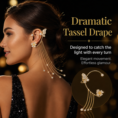 Ear Cuff de Mariposa Premium 🦋 — Hipoalergénico, Libre de Níquel y Plomo | Diseño de Clip Cómodo para Orejas Sensibles 💎