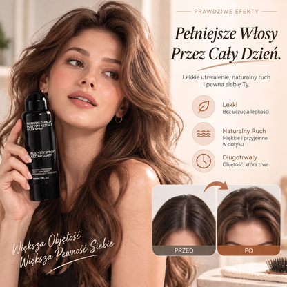 Vitalisys®🍇 Fluffy Hair – Modelujący spray zwiększający objętość włosów – lekka formuła dodająca objętości od nasady, zapewniająca naturalny ruch włosów i delikatny brzoskwiniowy zapach 👸