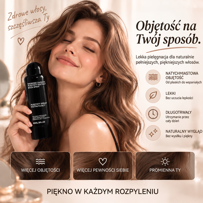 Vitalisys®🍇 Fluffy Hair – Modelujący spray zwiększający objętość włosów – lekka formuła dodająca objętości od nasady, zapewniająca naturalny ruch włosów i delikatny brzoskwiniowy zapach 👸
