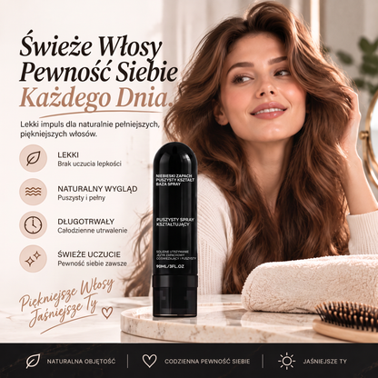 Vitalisys®🍇 Fluffy Hair – Modelujący spray zwiększający objętość włosów – lekka formuła dodająca objętości od nasady, zapewniająca naturalny ruch włosów i delikatny brzoskwiniowy zapach 👸