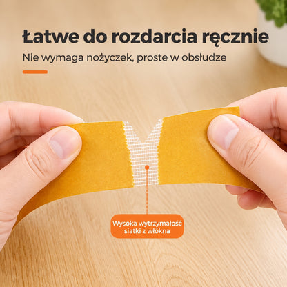 PKNEW® Wytrzymała taśma dwustronna🍇, mocny klej, wodoodporna i usuwalna, bez śladów, idealna do dywanów, tapet, balonów i użytku domowego 🔥