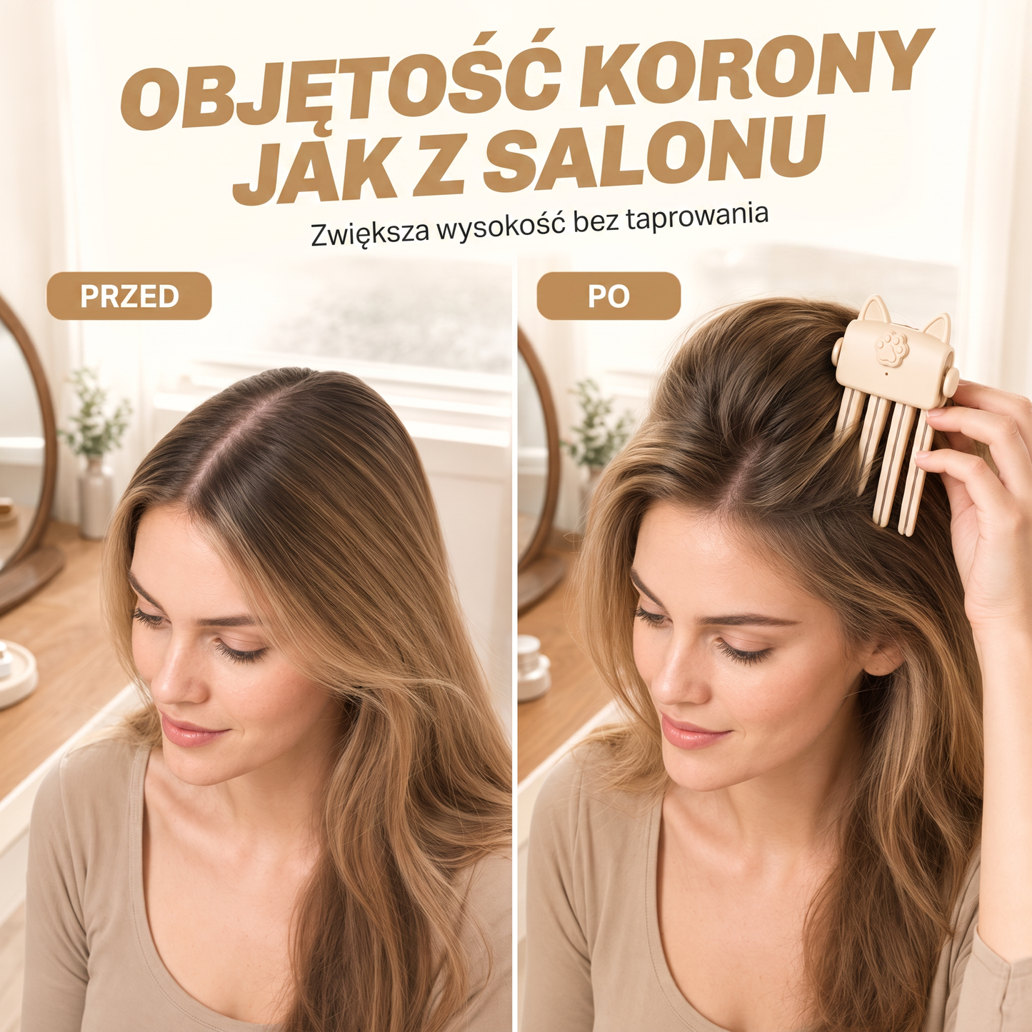 🎉 Ponad 48 000 sprzedanych sztuk 🍇 Bezprzewodowe, podgrzewane urządzenie do stylizacji, unoszące włosy u nasady – przenośne narzędzie idealne do cienkich i słabych włosów.